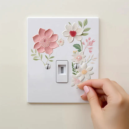 Beautiful flowers Switch Wall Sticker  Removable